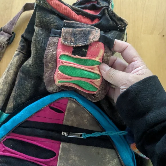 Colorful Patchwork Hobo Backpack - Picture 3 of 3